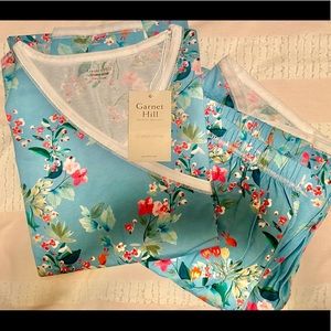 NWT Garnett Hill Green Cotton PJ set, S
